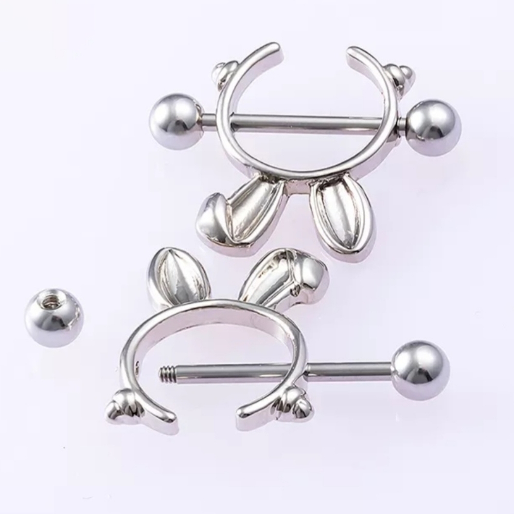 Rabbit Ears Nipple Rings - Picture 4 of 6